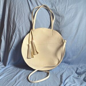 Anthropologie Remi/Reid Allison Circle Bag - Cream w/Gold Interior